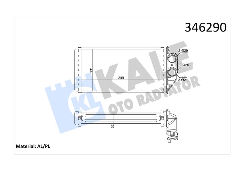 KALORIFER RADYATORU PEUGEOT 307 / 307 SW (AL/MKNK)