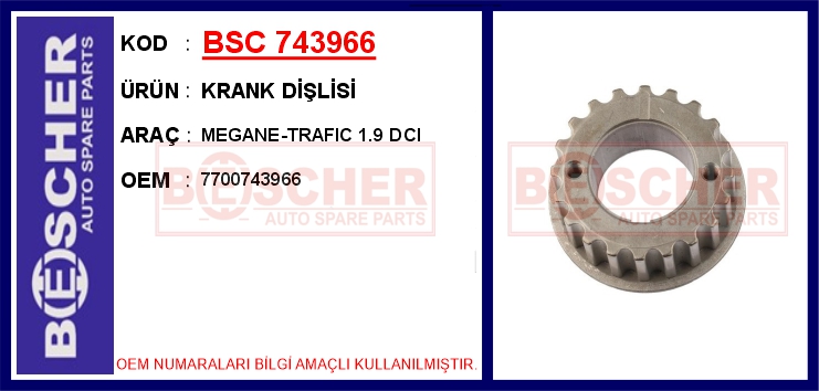 Krank Dişlisi Megane-trafic 1.9 Dci