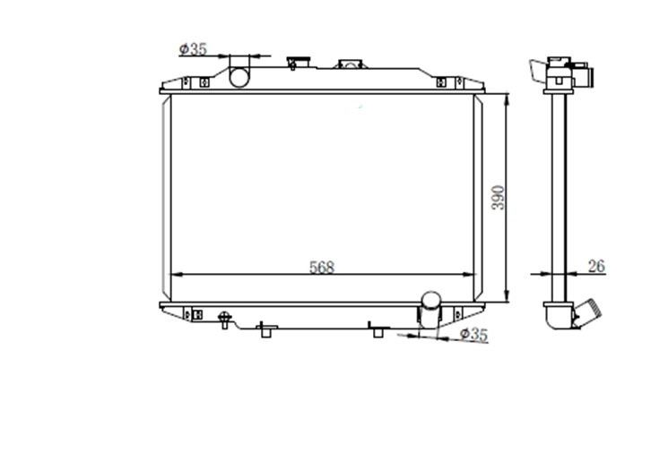 Radyatör L 300 (00-) Brazed 400x578x22 RR67034B-R...