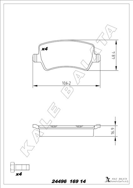 FREN BALATASI ARKA FORD S-MAX 09> GALAXY III 06> . VOLVO S60 10> S80 06> V60 V70 06> XC60 08> XC70 06> . LAND ROVER FREELANDER II L359 RANGE ROVER EVOQUE L538
