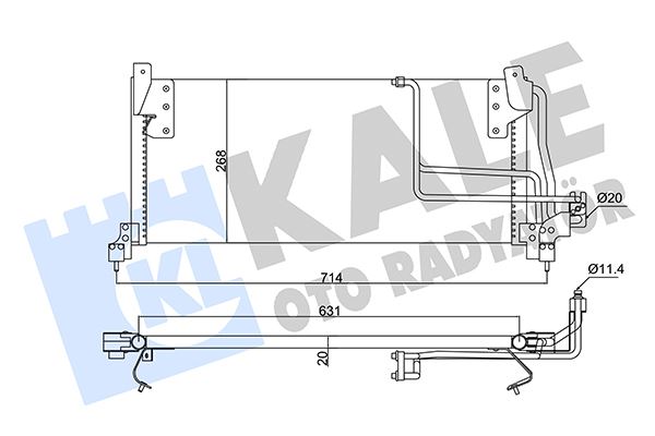 KLİMA RADYATÖRÜ (KONDANSATÖRÜ) OPEL COMBOB-CORSA B-TIGRA 1.2 1.4 1.7D (93-01) (97-02) KURUTUCUSUZ (BRAZING AL-AL) (631x368x20) (1850032-52484309-90486844-90508124 (388800)