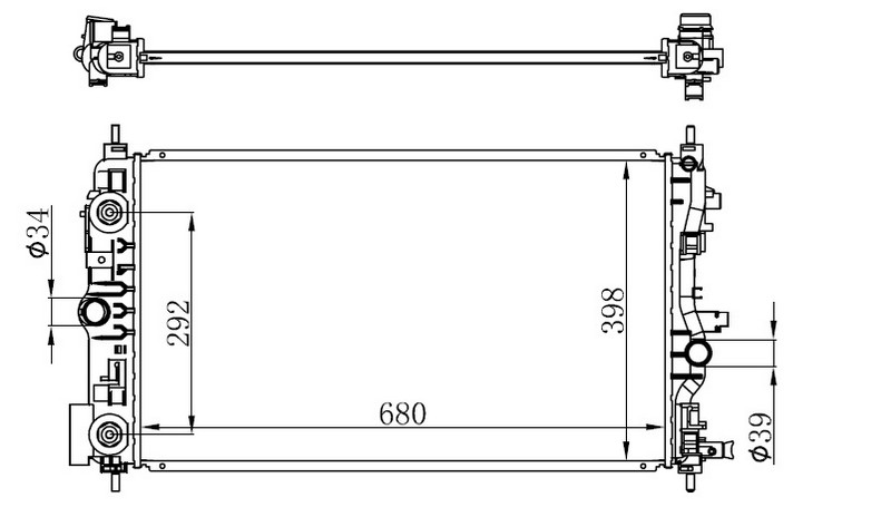 MOTOR SU RADYATORU BRAZING ASTRA J 09>2.0 CDTI 680×398X26 OTOMATIK SANZUMAN ***