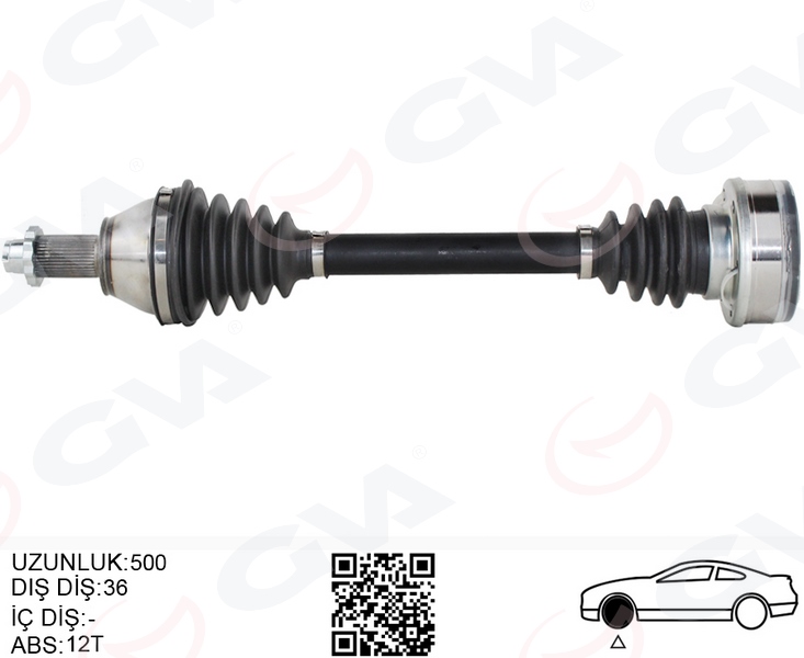 KOMPLE AKS SOL POLO-IBIZA-FABIA 1.4 16V (01-12) (500mm)