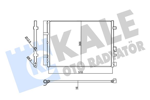 KLIMA RADYATORU HYUNDAI I20 II I20 ACTIVE 1.4CRDI 1.0T-GDI 14> KURUTUCU ILE (BRAZING AL/AL) (490X366X16)