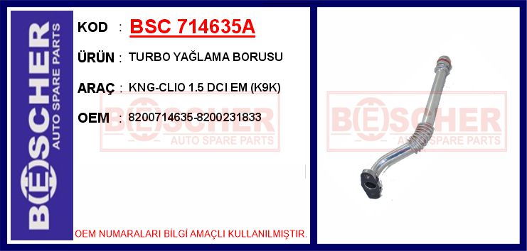 Turbo Yağlama Borusu Kng-clio 1.5 Dci Em (K9K) ...