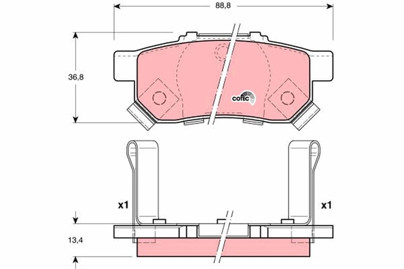 ARKA BALATA CIVIC V 1.6 ie VTEC-1.6 VTI (95-01) JAZZ II 1.2 802-08=> 1.4 02=> ABS`Lİ