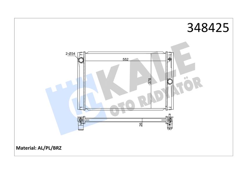 MOTOR SU RADYATORU TOYOTA COROLLA / AVENSIS / AURIS /  AURIS TOURING SPORTS D4D 07-> (MT) (26MM) (AL/PL/BRZ)