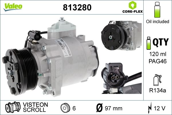 KLİMA KOMPRESÖRÜ TOURNEO/TRANSİT CONNECT 1.8 TDCİ (02-13) (6 KANAL KASNAKLI)