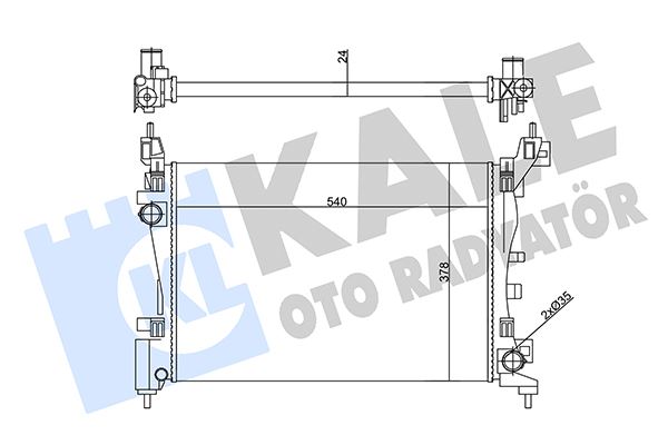 SU RADYATÖRÜ FIAT PUNTO-FIORINO-QUBO 1.2 1.4 1.4 16V 05=> (MT) (AC NAC) (MEKANİK) (540x378x24)