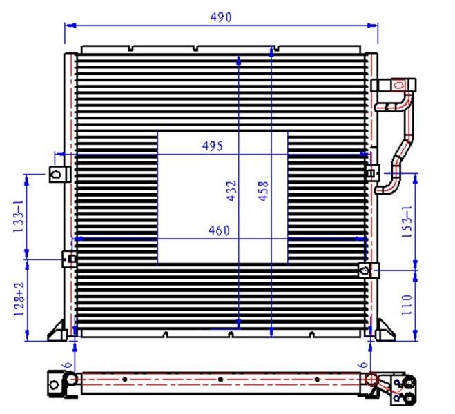 KLİMA KONDENSERİ BMW E36 316İ-318İ-320İ 90=> (490X426X16) (OTO.-MEK.)
