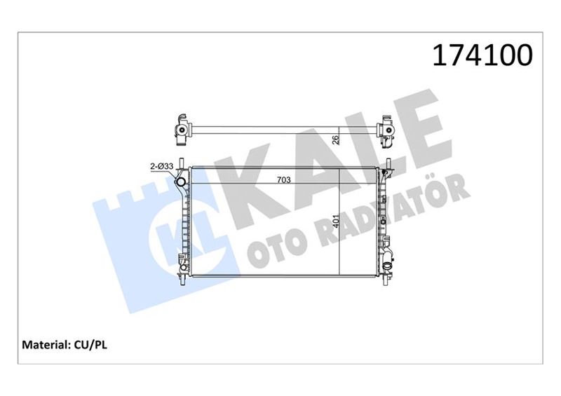 SU RADYATORU FORD TRANSIT CONNECT (V227) 1.8 TDCI 02-13 AC (AL/PL/BRZ)