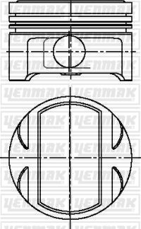 (x) MOTOR PİSTON+SEGMAN STD CALIBRA-OMEGA-VECTRA 2.5 93> 6 silindir(C2.5XE/X2.5XE V6 24V Ecotec)(81.