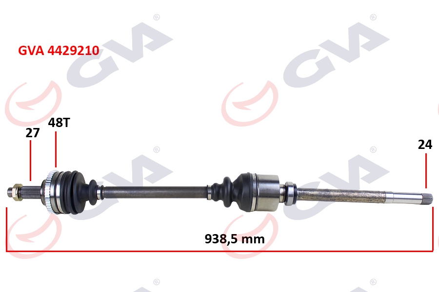 KOMPLE AKS SAĞ SCUDO-EXPERT-JUMPY 1.9D (96-06) ABS`Lİ (48DİŞ) (938mm)
