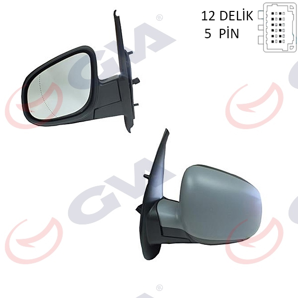 DIŞ DİKİZ AYNASI SOL KANGOO-CITAN 13> ELEKTRİKLİ+ISITMALI+ASTARLI+ASFERİK 5 FİŞ VM-6132EHPAL