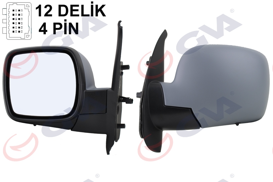 DIŞ DİKİZ AYNASI SOL KANGOO 08> ELEKTRİKLİ+ISITMALI+ASTARLI+KONVEKS 5 FİŞ VM-6131EHPL