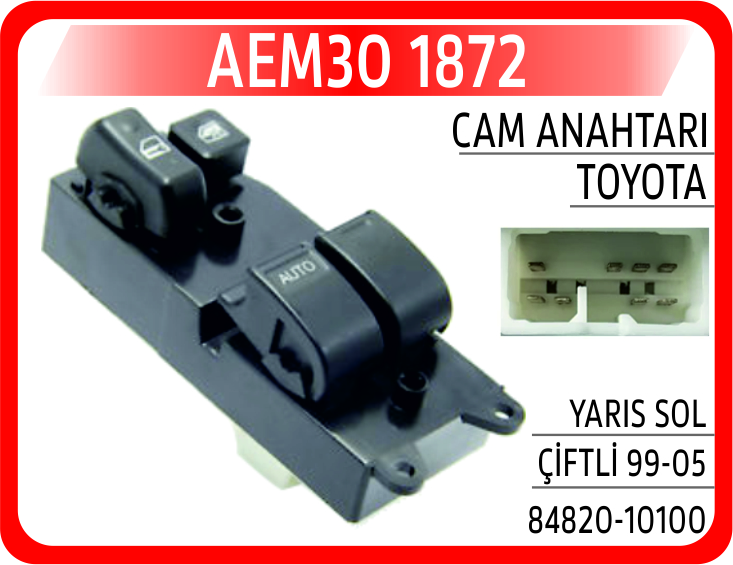 CAM ANAHTARI TOYOTA YARIS SOL CIFTLI 99-05