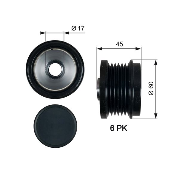 Alternatör Kasnağı (43.5mm) Cmax-fiesta Vi-focus I...