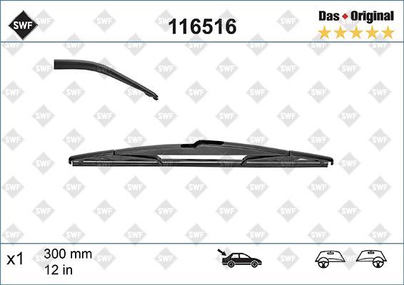SİLECEK (SWF) 30cm (x1) ARKA FOCUS III 11=> FIESTA 06=> QASHQAI 07=> SECENIC III 09=> YARIS SAAB