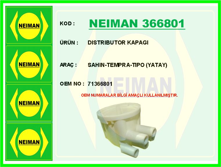 Distributor Kapağı Sahin-tempra-tipo (Yatay)