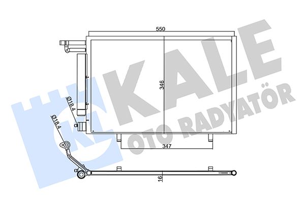 KLİMA RADYATÖRÜ FORD BMAX-FİESTA 08> DİZEL-BENZİNLİ (KURUTUCULU) (550mm-345mm-16mm)