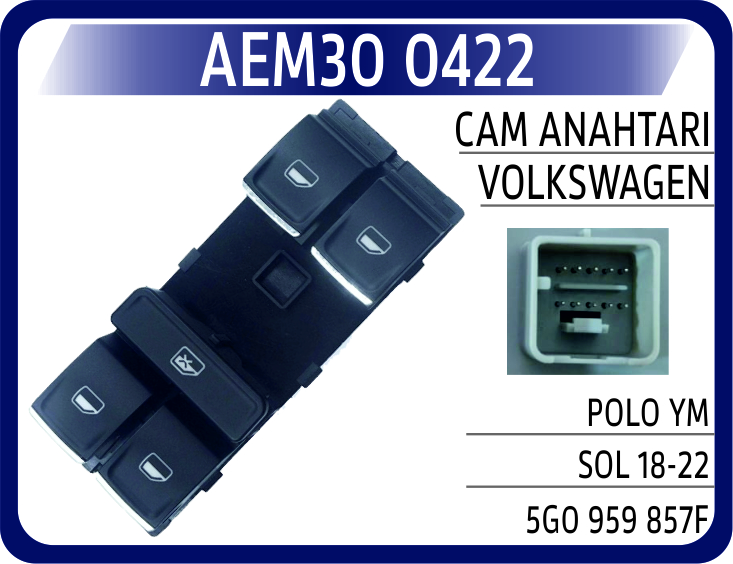 CAM ACMA KAPAMA ANAHTARI DORTLU KIRMIZI ISIK ARONA ATECA IBIZA POLO A1 18>> LEON 13>20