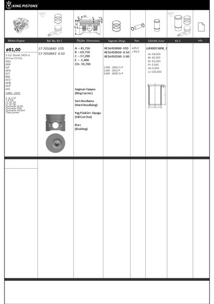 Piston+segman (1.&2.SİL.) (81+STD) Vw-audi-skoda-s...