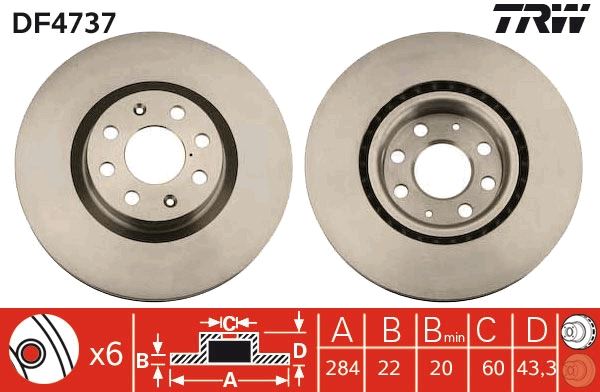ÖN FREN AYNASI CORSA D 07> CORSA E 14> ADAM 13> PUNTO EVO-GRANDE PUNTO 05> (284x22x6DLxHAVALI 15 İNÇ (55702646)