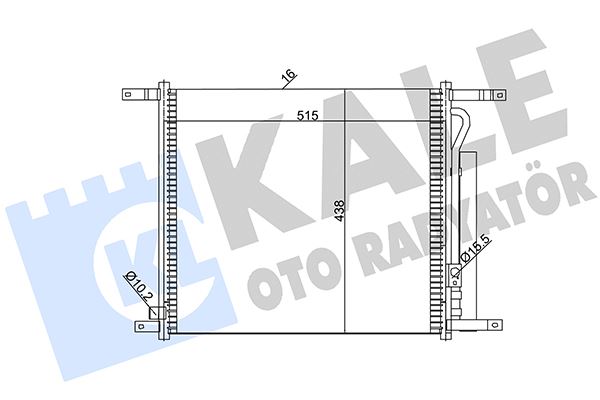 KLİMA RADYATÖRÜ (KONDENSER CHEVROLET AVEO (AL/AL) (515x428x16)