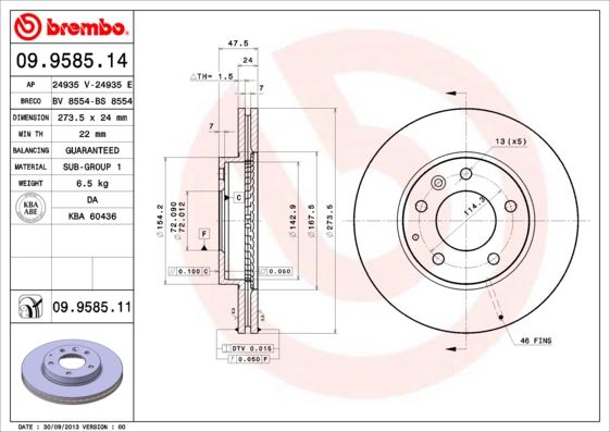 FREN DISKI ON HAVALI 273.5mm MAZDA 323 ####