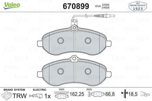 ÖN FREN BALATASI FİŞLİ PEUGEOT EXPERT-CITROEN JUMPY-FIAT SCUDO-TOYOTA PROACE 1.6-2.0 HDI-MTJ 07>16 (ABS`SİZ)