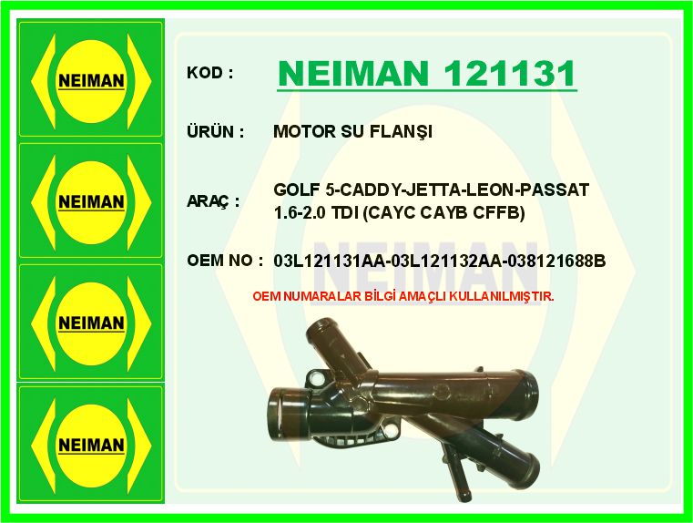 SU FLANSI GOLF-PASSAT-JETTA 1.6 2.0TDI CAYC CAYB CLCA CKRA CFFB TÜM MODELLER