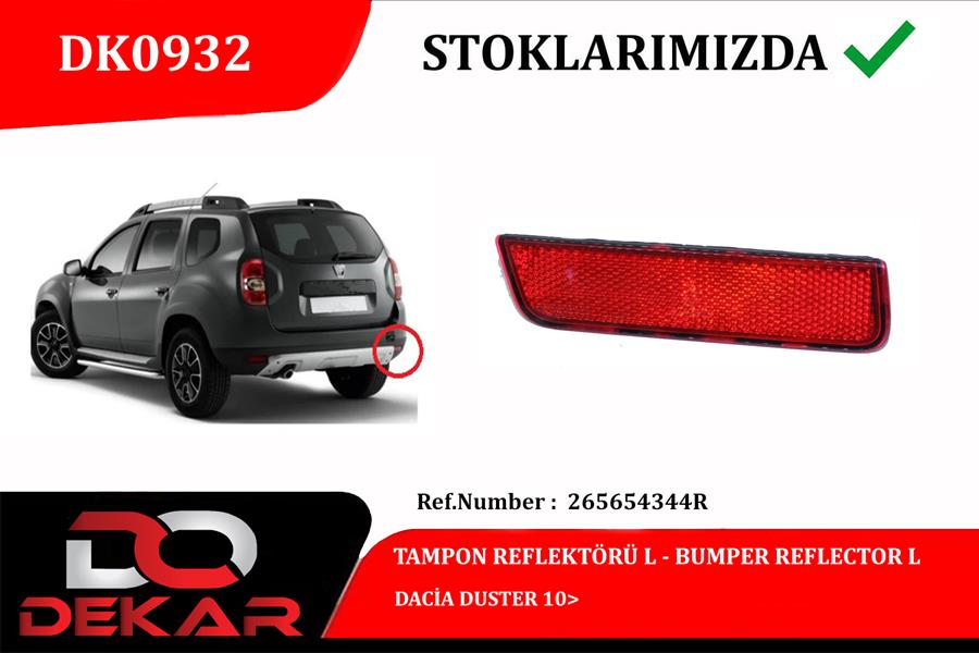 Arka Tampon Reflektörü Sol