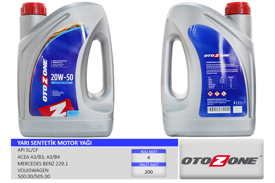 Motor Yağı 20W50 4 Lt Ultra Yari Sentetik Mineral ...