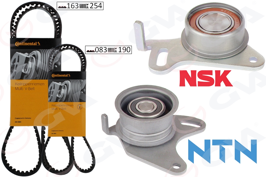 TRİGER KAYIŞ SETİ (EKSANTRİK SETİ) HYUNDAI H100 2.5L D4BX 4D55 PANELVAN. KAMYONET E.M. 88-96 / MITSUBISHI L200 L300 2.5L 4D56 8v E.M. 86-99 (2 KAYIŞ + 2 RULMAN) (163x250 + 083X190)