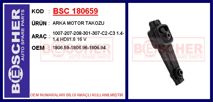 MOTOR TAKOZU ARKA PEUGEOT P207-P208-P301-P1007-P2008 CITROEN C2-C3-C-ELYSEE-DS3 1.4-1.6 16V-HDI EP3-DV4 EP6-DV6