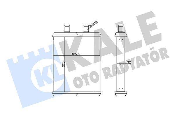KALORIFER RADYATORU IVECO DAILY IV-V 06>14 (BORULU-APARATLI) [BRAZING] [220X185.5X32]
