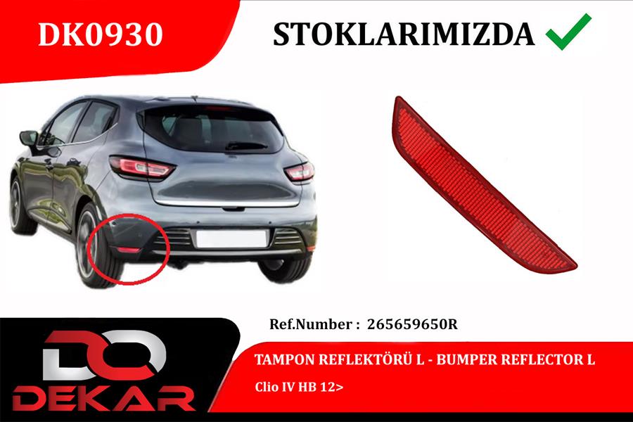 Arka Tampon Reflektörü Sol