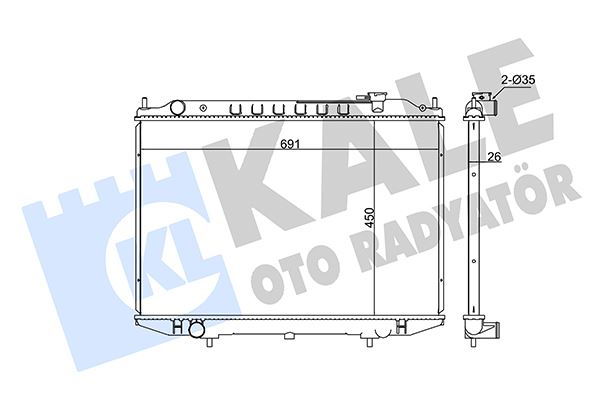 RADYATÖR NISSAN PICK UP (D22) (AL/PL/BRZ) (450x691x26)