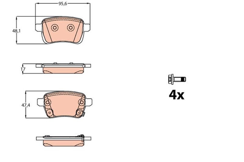 ARKA FREN BALATASI OPEL CORSA E 14>19 ADAM 14>19 (15 JANT) RPO J67 FIAT EGEA 16> 500L 13> (264mm)