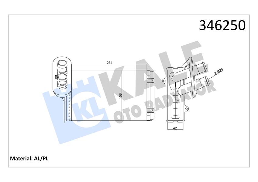 Kalorifer Radyatörü A3-CADDY-GOLF-JETTA-POLO-IBIZA...