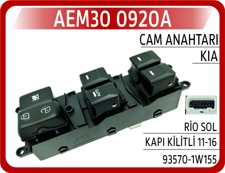 CAM ANAHTARI KIA RIO SOL KAPI KILITLI 11-16