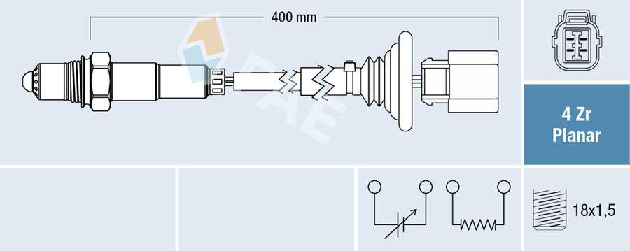 OKSIJEN SENSORU ARKA-OZA659-EE73 HONDA JAZZ 02> BOY 390MM ####