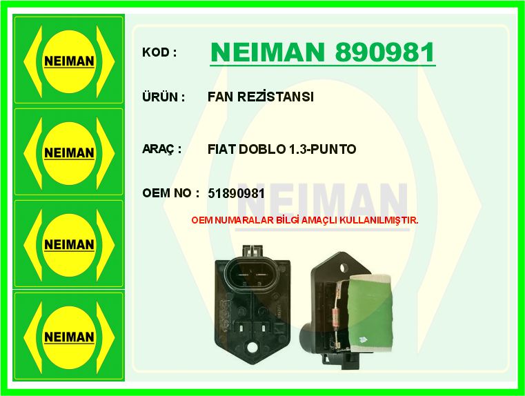 FAN REZİSTANSI DOBLO III - 1.3 JTD