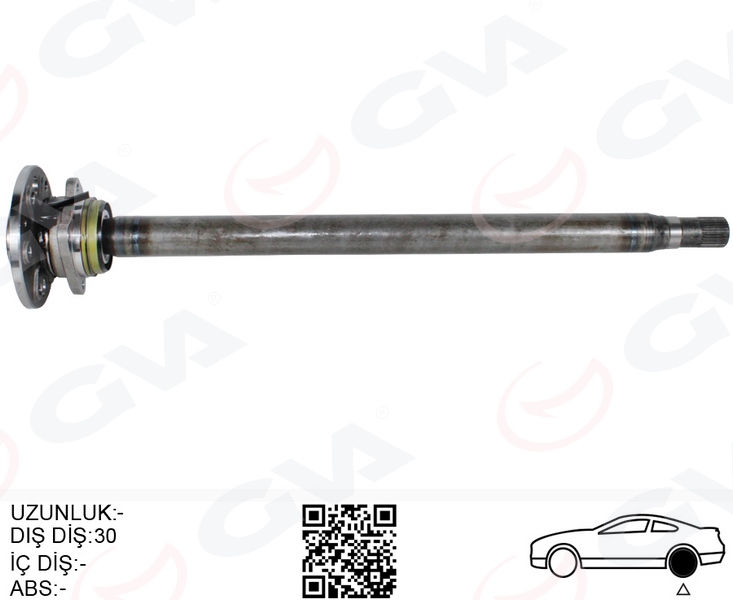 AKS MILI ARKA SOL KALIN KISA 840mm MERCEDES SPRINTER B906 . VW CRAFTER 30-35-50 Z:29-30 PORYALI