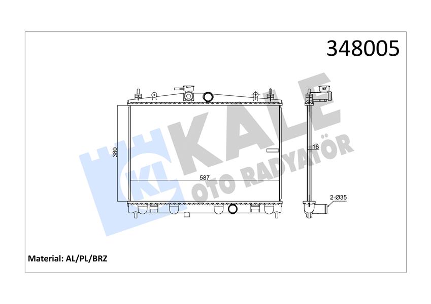 SU RADYATORU NISSAN JUKE 1.6 10=> (MT) (BRAZING) (380X587X16)