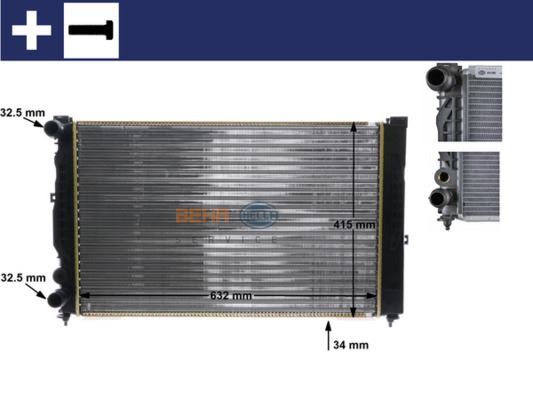 RADYATÖR PASSAT-A4-A6-SUPERB 1.6-1.8-2.4-1.9TDI-2.6-2.3 VR5-2.0-2.8 (AC+KLİMASIZ+MEK )(630x397x36)