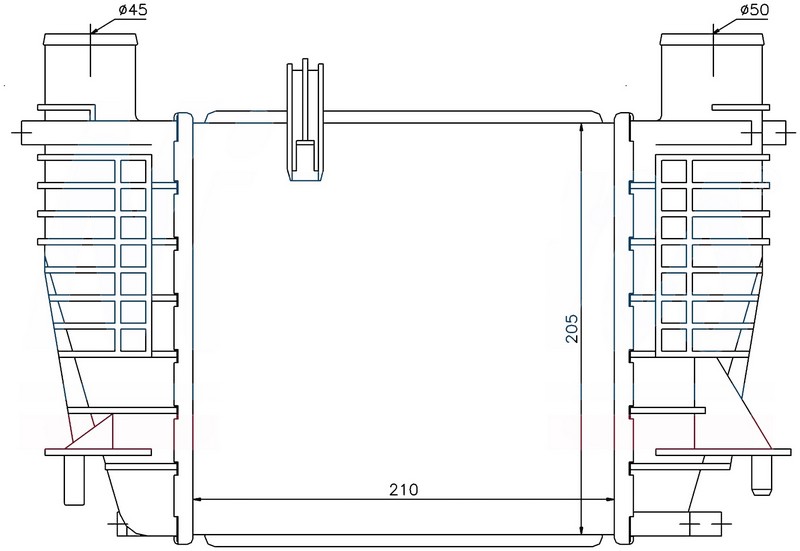 Intercooler Brazing Intercooler A/m (210X205X64) Cli...