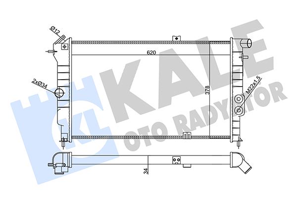 SU RADYATÖRÜ OPEL VECTRA A 1.6I 2.0I 2.0I 16V 1.7D (90-95)CALIBRA A 2.0I (94-97) (MT) (AC NAC) (MEKANİK) (620x378x34) (90443463-90443466)