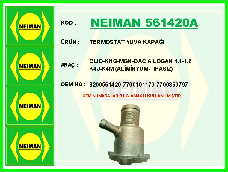 TERMOSTAT YUVASI RENAULT CLIO-KANGOO-MEGANE DACIA LOGAN 1.4-1.6 K4J-K4M (PLASTİK-TIPASIZ)