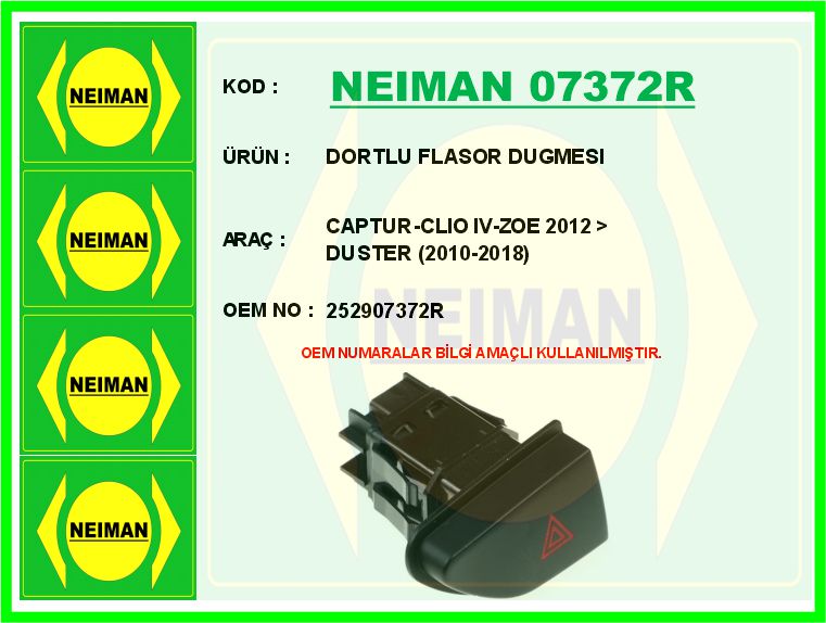 DORTLU FLASOR DUGMESI CAPTUR-CLIO IV-ZOE 2012 > DUSTER (2010-2018)